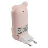 Светильник ночник Мишка Feron FN1172 8LED 2700K/6500K 0,8W 220V розовый