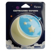 Светильник ночник Луна Feron FN1173 0,6W 220V с датчиком освещенности желтый