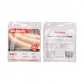 Светодиодная COB лента Rexant 384 LED/м, 10Вт/м 3000K 24V теплый белый свет IP20 5000x8mm