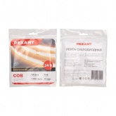 Светодиодная COB лента Rexant 512 LED/м, 14Вт/м 3000K 24V теплый белый свет IP20 5000x8mm