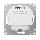 Механизм розетки EKF 2P+E 16А с USB-A+С со шторками Эпика белый