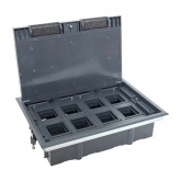 Лючок напольный с изменяемой глубиной EKF C-Line 16  под 8 механизмов 45х45мм с приборной рамкой