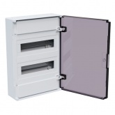 Щит навесной КЭАЗ OptiBox Pro 24-NKR-IP40 24 (2x12) модулей прозрачная черная дверца IP40 (электрический шкаф)