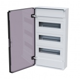 Щит навесной КЭАЗ OptiBox Pro 36-NKR-IP40 36 (3x12) модулей прозрачная черная дверца IP40 (электрический шкаф)