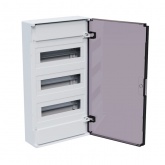 Щит навесной КЭАЗ OptiBox Pro 36-NKR-IP40 36 (3x12) модулей прозрачная черная дверца IP40 (электрический шкаф)