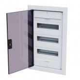 Щит встраиваемый КЭАЗ OptiBox Pro 36-VKR-IP40 36 (3x12) модулей прозрачная черная дверца IP40