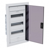 Щит встраиваемый КЭАЗ OptiBox Pro 36-VKR-IP40 36 (3x12) модулей прозрачная черная дверца IP40