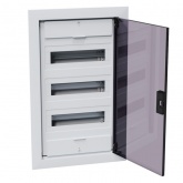 Щит встраиваемый КЭАЗ OptiBox Pro 36-VKR-IP40 36 (3x12) модулей прозрачная черная дверца IP40