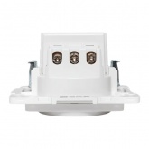 Механизм розетки EKF 2P+E 16А 2хUSB-А 2A с защитными шторками Стокгольм белый