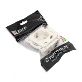 Механизм розетки EKF 2P+E 16А USB-А+C с защитными шторками Стокгольм белый