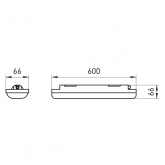 Светильник светодиодный ЭРА SPP-211-0-40K-036 36W 4000K 3420Lm IP65 L600mm линейный, матовый