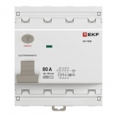 УЗО EKF PROxima ВД-100N 4П 80А 100мА тип AC 6кА (электромеханическое) (ВДТ)