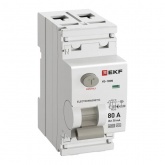 УЗО EKF PROxima ВД-100N 2П 80А 30мА тип A 6кА (электромеханическое) (ВДТ)