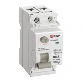 УЗО EKF PROxima ВД-100N (S) 2П 80А 100мА тип AC селективное 6кА (электромеханическое) (ВДТ)
