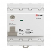 УЗО EKF PROxima ВД-100N (S) 4П 80А 100мА тип AC селективное 6кА (электромеханическое) (ВДТ)