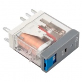 Реле промежуточное с кнопкой и механической индикацией EKF AVERES RPAt 22/2 8A 24В DC