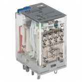 Реле промежуточное с кнопкой и механической индикацией EKF AVERES RPAt 22/4 5A 110В DC