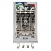 Реле промежуточное с кнопкой и механической индикацией EKF AVERES RPAt 22/4 5A 110В DC