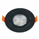 Светодиодный светильник Feron AL540 7W 4000K 560Lm черный, круглый встраиваемый d77/D90x16mm