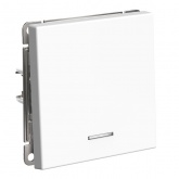 Одноклавишная кнопка без фиксации с подсветкой SE ArtGallery 10А белая