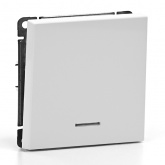 Одноклавишная кнопка без фиксации с подсветкой SE ArtGallery 10А белая