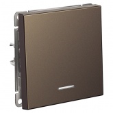 Одноклавишная кнопка без фиксации с подсветкой SE ArtGallery 10А мокко