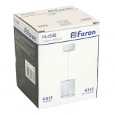 Светильник потолочный на подвесе Feron HL4548 под лампу GX53 max 12W 230V белый D85*H88