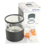 Светильник потолочный Feron HL454 под лампу GX53 230V max 12W черный D85x94mm