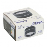 Светильник потолочный накладной / встраиваемый Feron HL455 GX53 230V max 12W черный D85x47mm