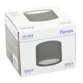 Светильник потолочный Feron HL458 под лампу GX53 max 12W 230V черный D82x60mm