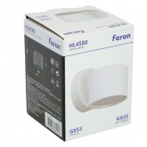 Светильник настенный Feron HL4580 GX53 230V max 12W белый D85x65x116mm