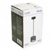 Светильник потолочный на подвесе Feron HL4588 под лампу GX53 max 12W 230V черный D60*H82