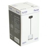 Светильник потолочный на подвесе Feron HL4588 под лампу GX53 max 12W 230V серебро, черный D60*H82
