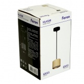 Светильник потолочный на подвесе Feron HL4588 под лампу GX53 max 12W 230V золото, черный D60*H82