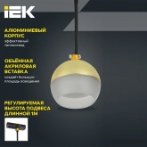 Светильник трековый однофазный подвесной ИЭК 4119 декоративный под лампу GX53 золото