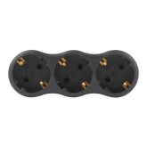 Тройник разветвитель электрический ЭРА SPx-3e-B на 3 розетки с заземлением 16А черный