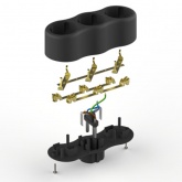 Тройник разветвитель электрический ЭРА SPx-3e-B на 3 розетки с заземлением 16А черный