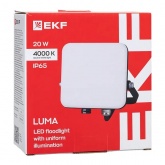Прожектор светодиодный EKF LUMA СДО-4002 20W 4000K 1800Lm IP65 с равномерной засветкой