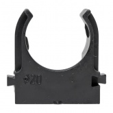 Держатель для труб (клипса) EKF Plast d20мм под монтажный пистолет [упак.100шт] черный