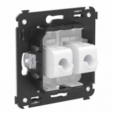 Компьютерная розетка RJ-45 без шторки в стену, кат.6 двойная, Avanti, Белое облако