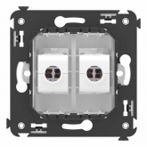 Компьютерная розетка RJ-45 без шторки в стену, кат.6 двойная, Avanti, Белое облако