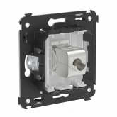 Компьютерная розетка RJ-45 без шторки в стену, кат.6 одинарная экранированная, Avanti, Белое обла