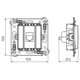 Компьютерная розетка RJ-45 без шторки в стену, кат.6 одинарная экранированная, Avanti, Белое обла