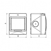 Коробка для настенного монтажа DKC Avanti 2 модуля IP55 серая