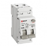 Дифавтомат EKF PROxima АВДТ-63N 1P+N C25А 10мА тип АС однофазный электромеханический 6кА (дифференциальный автомат, АВДТ)
