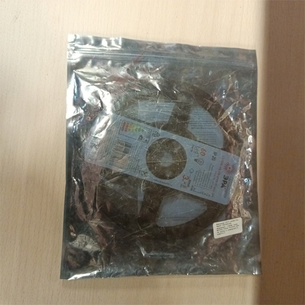 Светодиодная лента ЭРА LS-2835 60 LED, мощностью 4,8 Ватт на метр, холодный белый свет, длина 3 метра