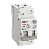 Дифавтомат EKF PROxima АВДТ-63N 1P+N B25А 10мА тип АС однофазный электромеханический 6кА (дифференциальный автомат, АВДТ)