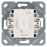 Выключатель двухклавишный Jasmart G 10A, белый глянцевый