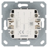 Выключатель двухклавишный для штор Jasmart G 10A, белый глянцевый