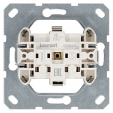 Розетка с заземлением со шторками и крышкой Jasmart G 16А, белый глянцевый